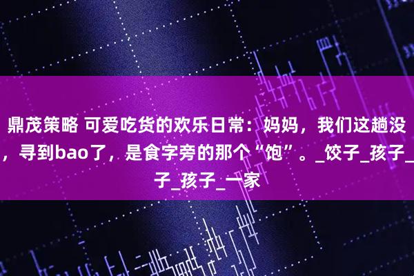 鼎茂策略 可爱吃货的欢乐日常：妈妈，我们这趟没白跑，寻到bao了，是食字旁的那个“饱”。_饺子_孩子_一家
