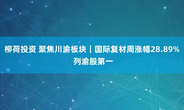 柳荷投资 聚焦川渝板块｜国际复材周涨幅28.89% 列渝股第一