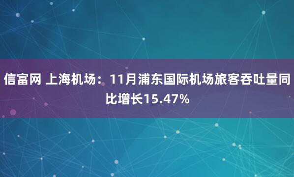 信富网 上海机场：11月浦东国际机场旅客吞吐量同比增长15.47%